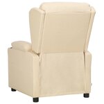 vidaXL Fauteuil inclinable Crème Tissu