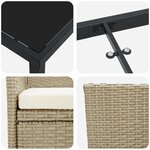 vidaXL Ensemble de Jardin 5 Pièces Beige en Rattan PE