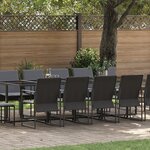 vidaXL Ensemble de salle à manger de jardin de 19 pièces avec coussins en acier et textilène
