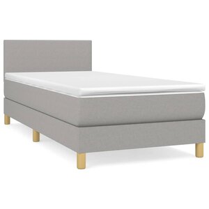 vidaXL Sommier à lattes de lit et matelas Gris clair 90x190 cm Tissu