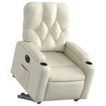 vidaXL Fauteuil inclinable électrique crème similicuir