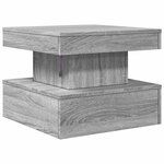 vidaXL Table basse avec lumières LED sonoma gris 50x50x40 cm