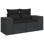 vidaXL Salon de jardin 10 Pièces avec coussins noir résine tressée