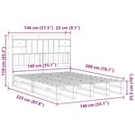 vidaXL Lit bibliothèque sans matelas 140x200 cm bois massif de pin
