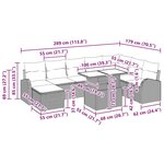 vidaXL Ensemble de canapé de jardin avec coussin 9 Pièces Noir