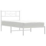 vidaXL Cadre de lit métal sans matelas avec tête de lit blanc 75x190cm