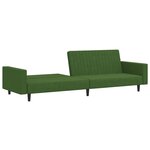 vidaXL Canapé-lit à 2 places vert foncé velours