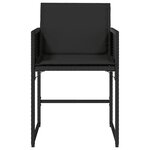 vidaXL Chaises de jardin lot de 4 avec coussins noir résine tressée