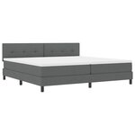 vidaXL Lit à ressorts avec matelas Gris foncé 200 x 200 cm tissu