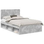 vidaXL Cadre de lit Béton 120 x 190 cm Bois de pin massif