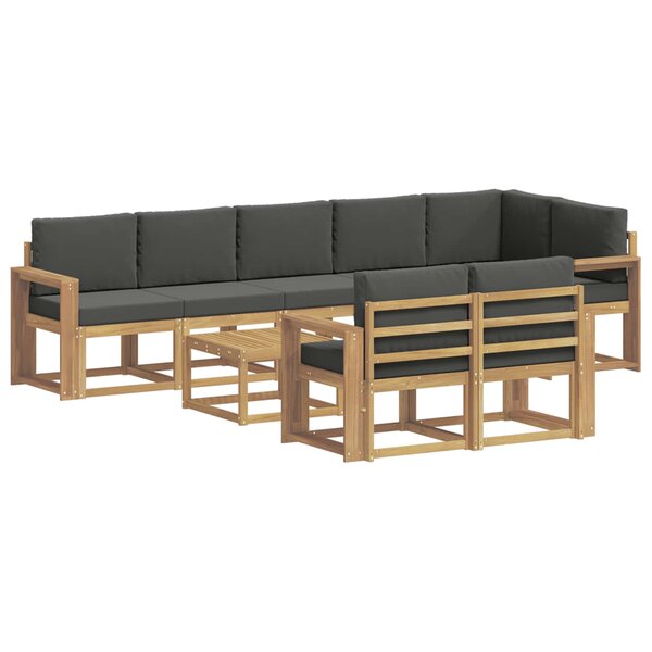 vidaXL Ensemble de canapés d'extérieur 9 pc Blanc et anthracite