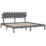 vidaXL Cadre de lit sans matelas gris 200x200 cm bois massif