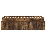 vidaXL Lit de rangement Chêne fumé 90x200 cm