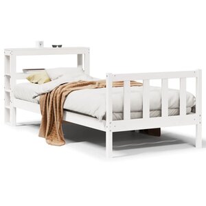 vidaXL Cadre de lit sans matelas blanc 75x190 cm bois de pin massif