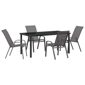 vidaXL Ensemble de salle à manger pour jardin 5 Pièces Gris