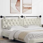 vidaXL Tête de lit suspendue Avec lumière LED Crème Velours