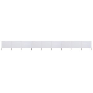 vidaXL Paravent 9 panneaux Tissu 1200 x 120 cm Blanc sable