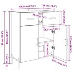 vidaXL Buffet Chêne noir 69 5 x 34 x 90 cm Bois d'ingénierie