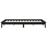 vidaXL Cadre de lit noir 120x190 cm petit double bois massif de pin