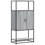 vidaXL Buffet haut sonoma gris 68x35x139 cm bois d'ingénierie et métal