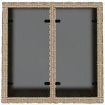 vidaXL Table de jardin dessus en verre beige 55x55x37cm résine tressée