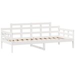 vidaXL Lit de jour et tiroirs sans matelas blanc 90x200 cm bois massif