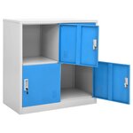 vidaXL Armoires à casiers 2 Pièces Gris clair et bleu 90x45x92 5 cm Acier