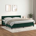 vidaXL Sommier à lattes de lit et matelas Vert foncé 200x200cm Velours