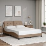 vidaXL Cadre de lit avec LED sans matelas cappuccino 140x200 cm