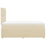 vidaXL Sommier à lattes de lit avec matelas crème 120x190 cm tissu