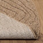 vidaXL Tapis de surface Rond Moiré HUARTE Naturel Ø 200 CM Polyester
