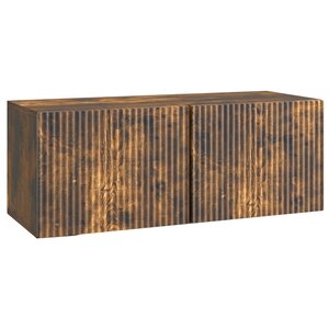 vidaXL Meuble TV mural 78 5 x 31 x 30 cm Chêne fumé Bois d'ingénierie