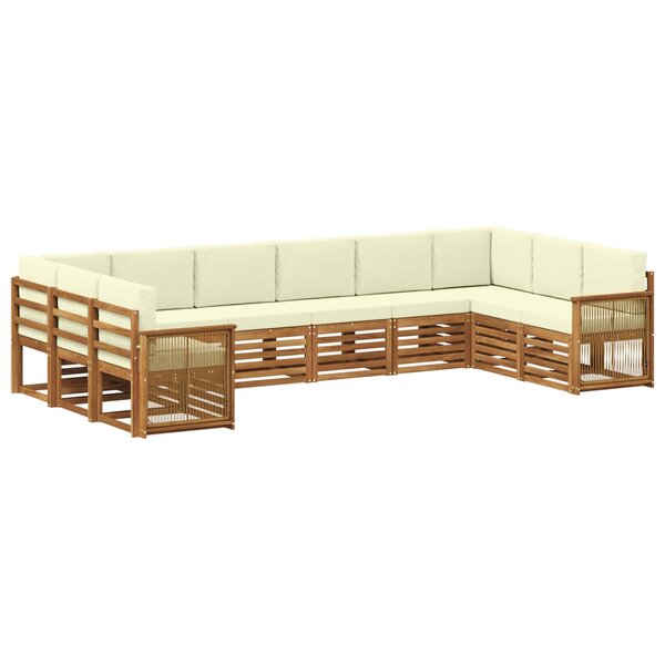 vidaXL Ensemble de canapé d'angle avec coussin 7 Pièces Naturel et Crème