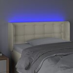 vidaXL Tête de lit à LED Crème 93x16x78/88 cm Similicuir