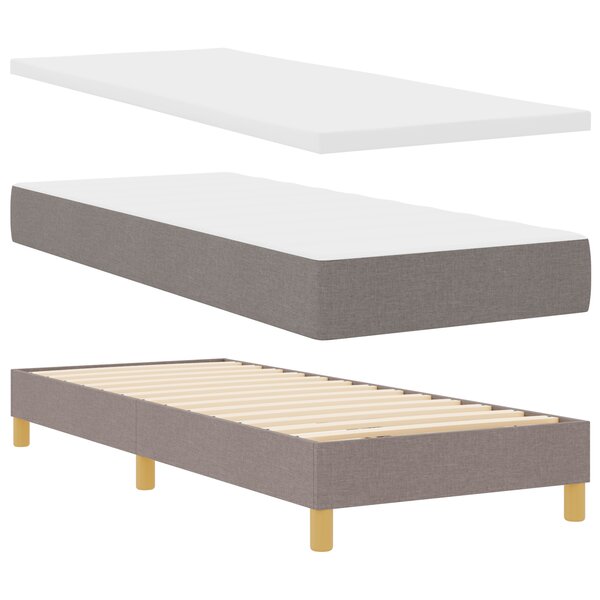 vidaXL Lit avec sommier à ressort et matelas taupe 80x200 cm tissu