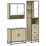 vidaXL Ensemble de meubles de salle de bain 3 Pièces chêne sonoma