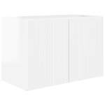 vidaXL Ensemble de meuble TV mural Montage mural 4 Pièces Blanc brillant