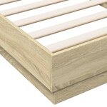 vidaXL Cadre de lit avec lumières LED chêne sonoma 100x200 cm