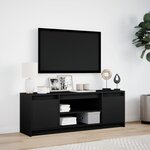 vidaXL Meuble TV avec LED noir 139 5x34x50 cm bois d'ingénierie
