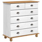 vidaXL Commode ASKIM Blanc 91 x 40 x 95 5 cm Bois de pin massif