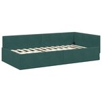 vidaXL Cadre de lit d'angle avec matelas Autre 2 Pièces Vert Velours