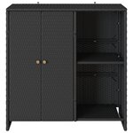 vidaXL Armoire de rangement Noir 100x36x102 cm Rotin