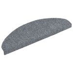 vidaXL Tapis d'escalier autocollants 20 pièces 65 x 21 x 4 cm Gris clair Demi-rond Grand