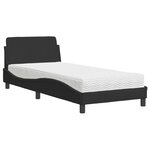 vidaXL Lit avec matelas Dover noir 90x190 cm velours