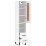 vidaXL Buffet haut Blanc 34 5x34x180 cm Bois d'ingénierie