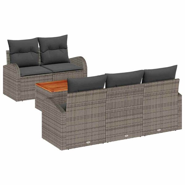 vidaXL Ensemble de canapé de jardin 6 Pièces Gris