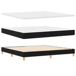 vidaXL Lit à ressorts Noir 200 x 200 cm Revêtement et Bois et Mousse