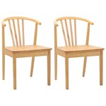 vidaXL Chaise de salle à manger 2 Pièces Naturel