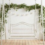 vidaXL Banc Balançoire Acier 115 x 61 x 63 cm Blanc antique