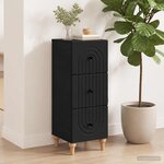 vidaXL Armoire à tiroirs 33 x 34 5 x 90 cm Bois d'ingénierie Noir